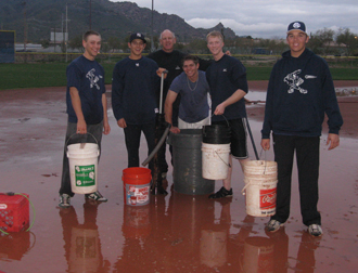 baseball rain field